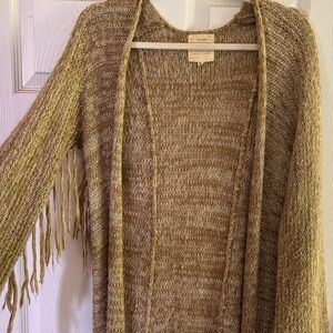 Long Tan Sweater with Fringe